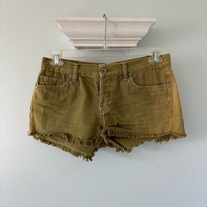 Green Denim Shorts